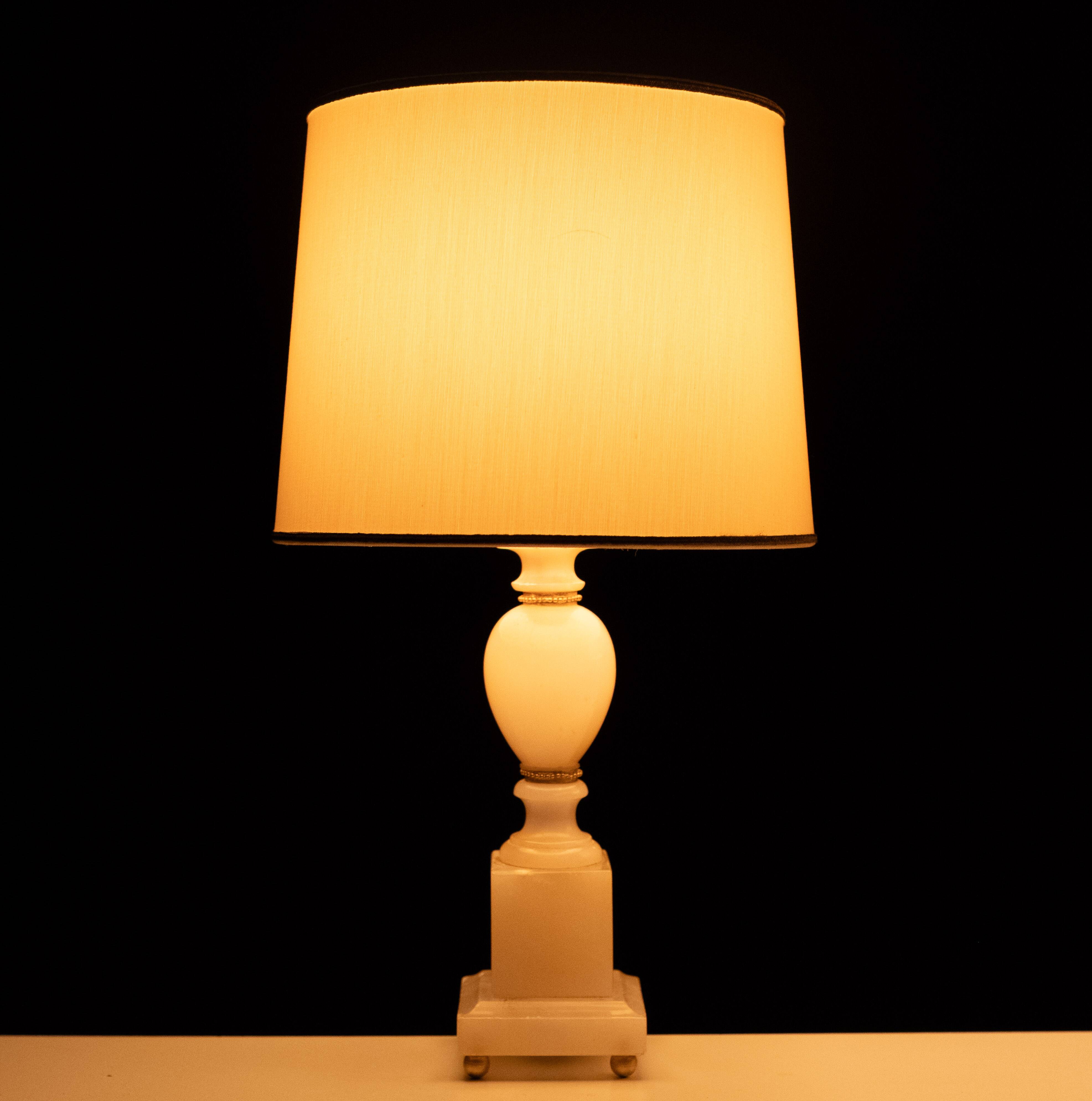 small Marble Table lamps Hollywood Regency 1970s Italy