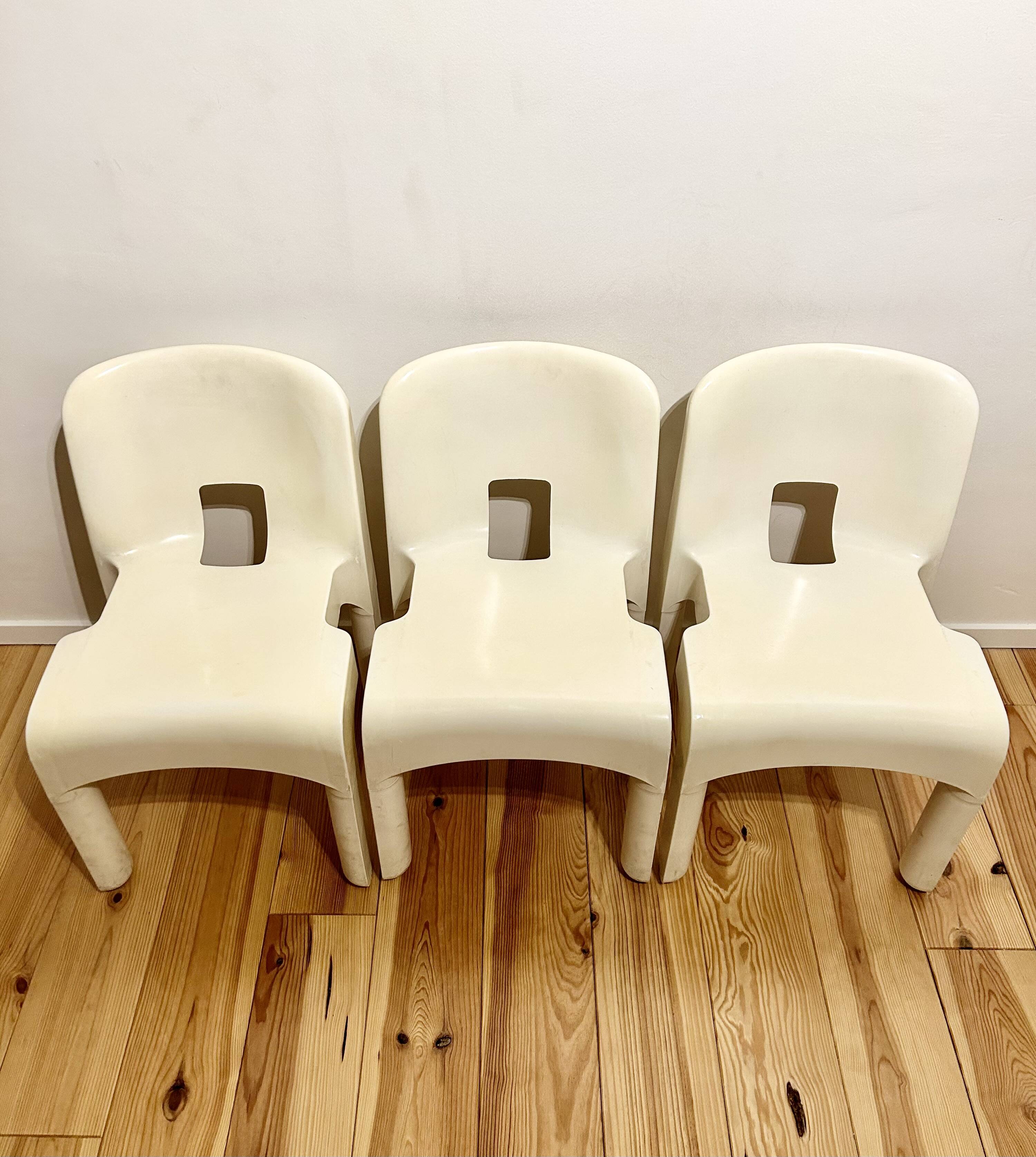 Set of 3 Chairs by Joe Colombo for Kartell, 1970
