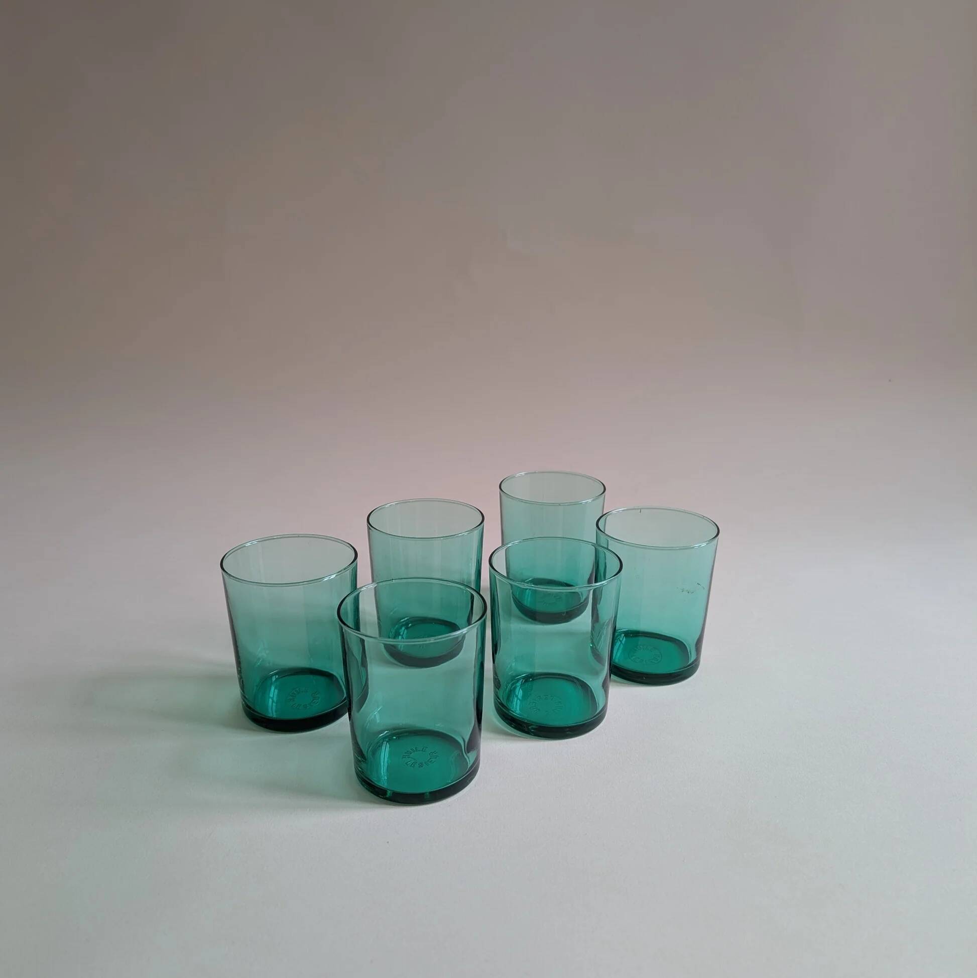 Ensemble de 6 verres en verre verts