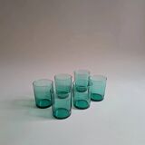 Ensemble de 6 verres en verre verts