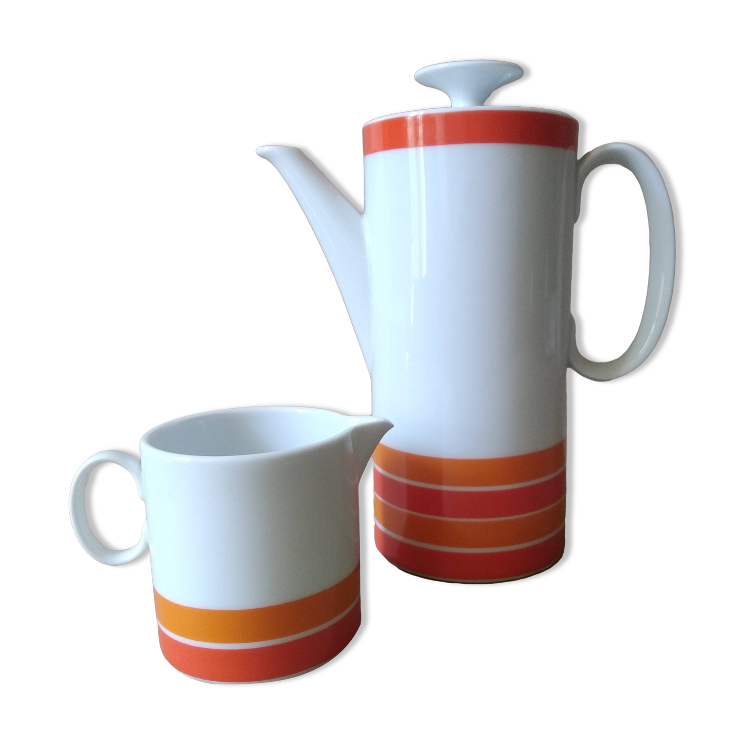 Set Coffee pot + milk jug Porcelain THOMAS Vintage. Luciana medallion. 70s