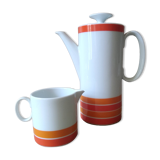 Set Cafetière + pot à lait Porcelaine THOMAS Vintage . Médaillon Luciana . Années 70