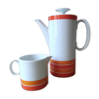 Set Coffee pot + milk jug Porcelain THOMAS Vintage. Luciana medallion. 70s
