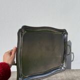 Rectangular silver metal tray