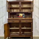 1930s Art Deco 2-part oak kitchen sideboard