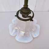 Opalescent tulip gooseneck wall lamp