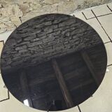 Strind vintage coffee table in black opal glass by Ehlen Johansson for Ikea