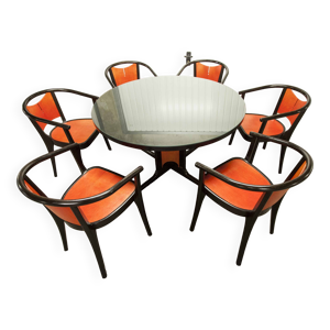 Table et 6 fauteuils - couleur