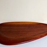 Scandinavian tray in solid teak free form 50s