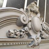 Grey patinated beveled mirror
