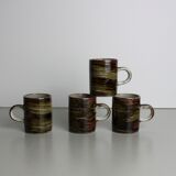 Enamelled stoneware coffee cups