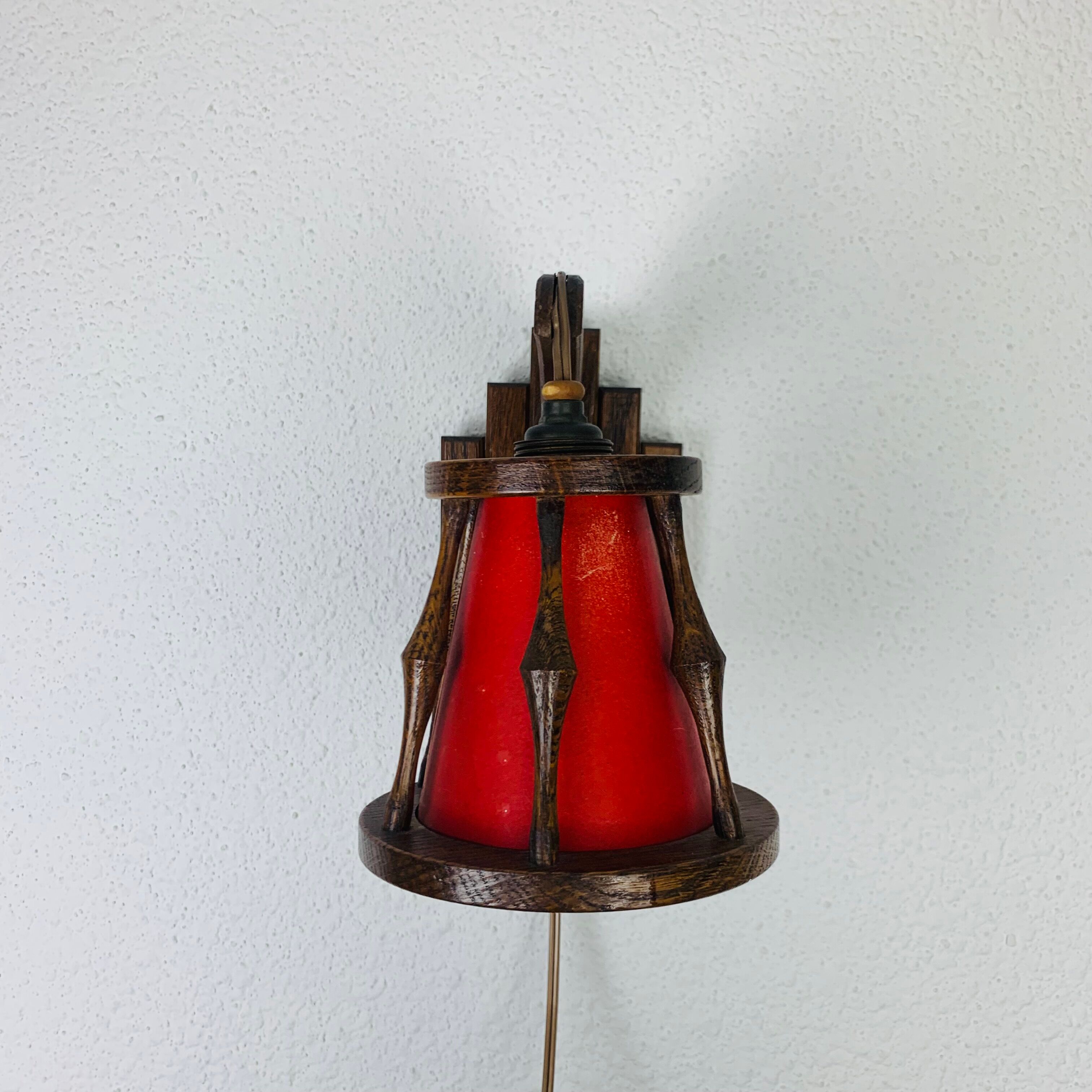Wall lamp lantern art deco wood