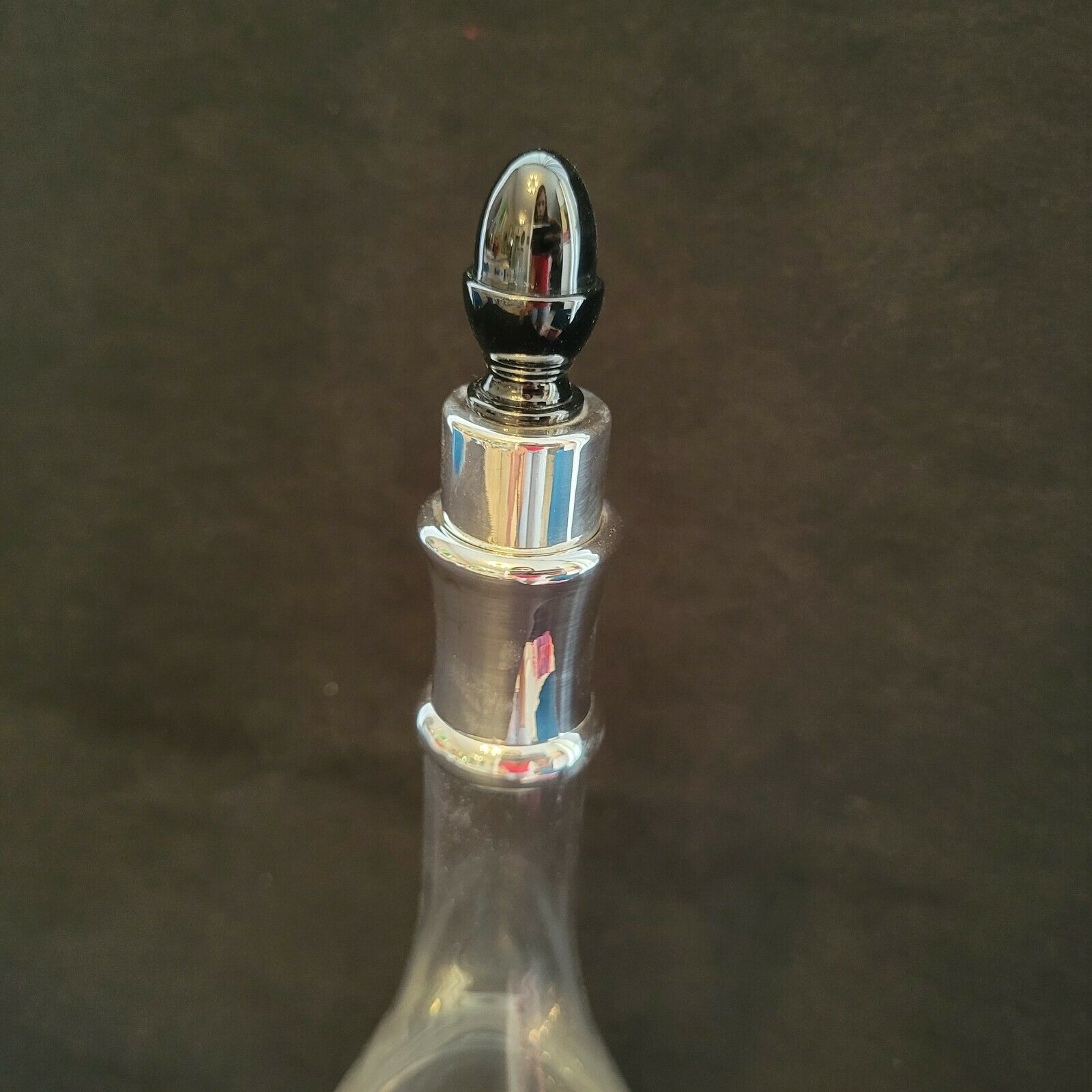 Glass and metal decanter