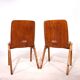 Set of two stackable plywood dining chairs, 1960