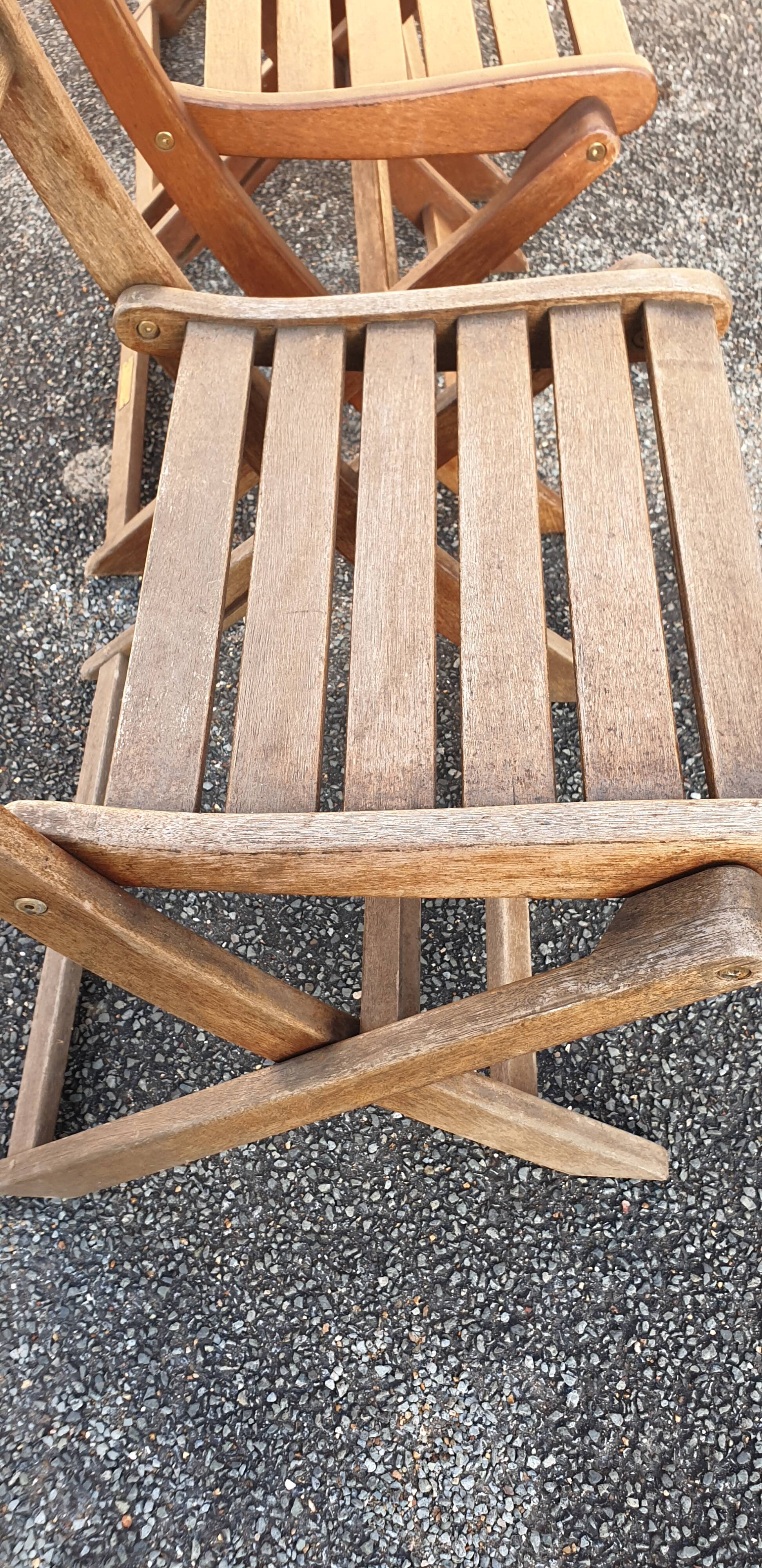 4 teak garden chairs