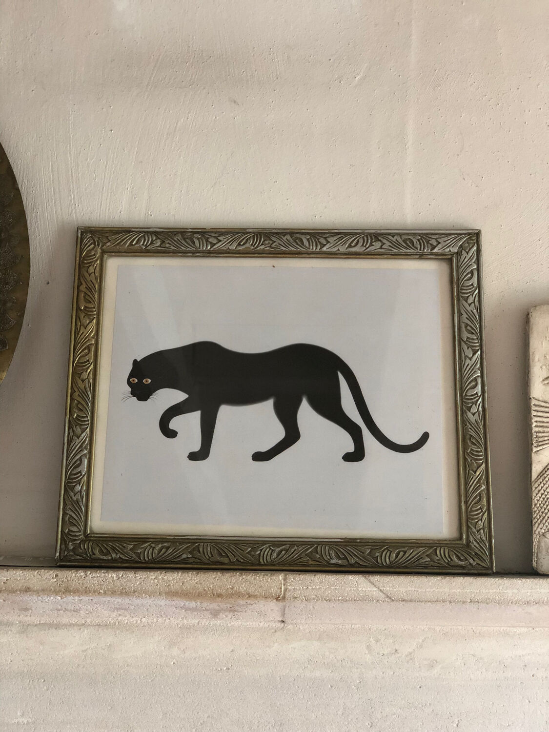 Glass frame & panther illustration