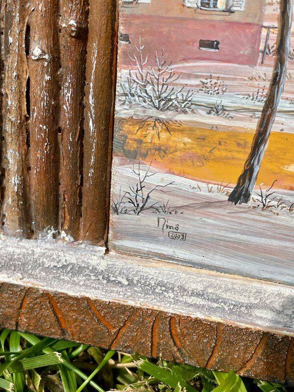 Painting "Chemin d'Or" 2003 - 45 x 23 cm