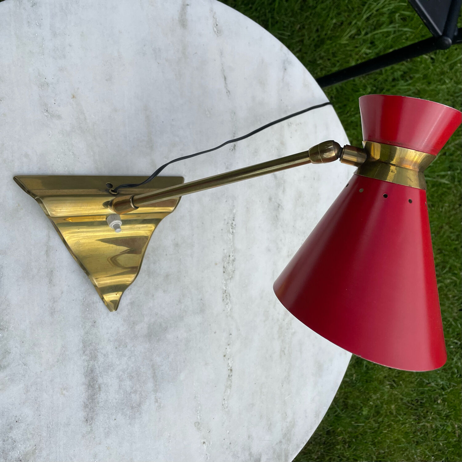 Vintage brass wall lamp 1950