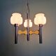 Lustre Space Age in chrome metal and opaline, G. Sciolari, 1970