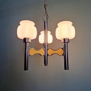 Lustre Space Age in chrome metal and opaline, G. Sciolari, 1970