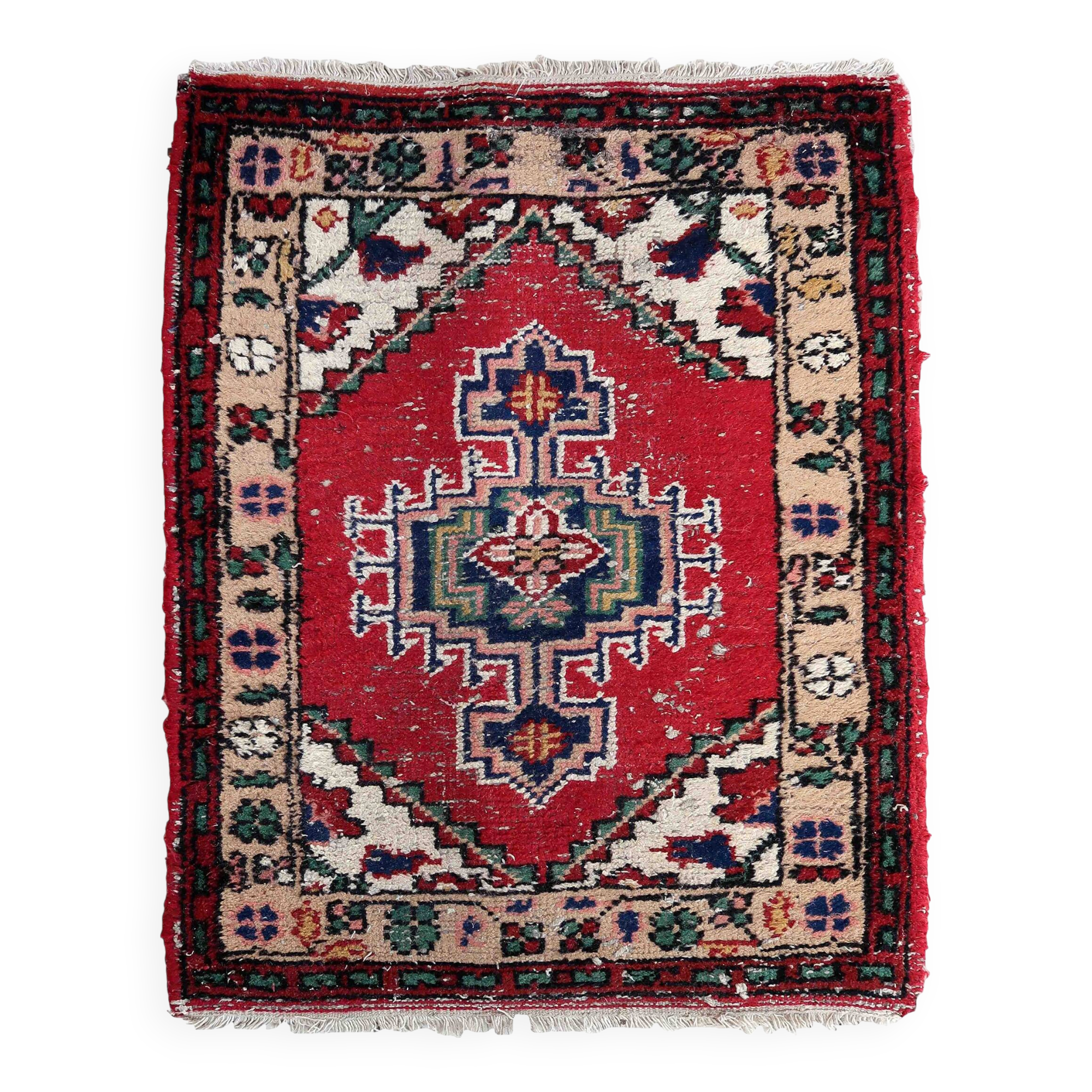Tapis Vintage Hamadan en Laine (65cm x 89cm), Années 1970