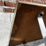 Vintage ceramic coffee table, floral patterns and chrome base.