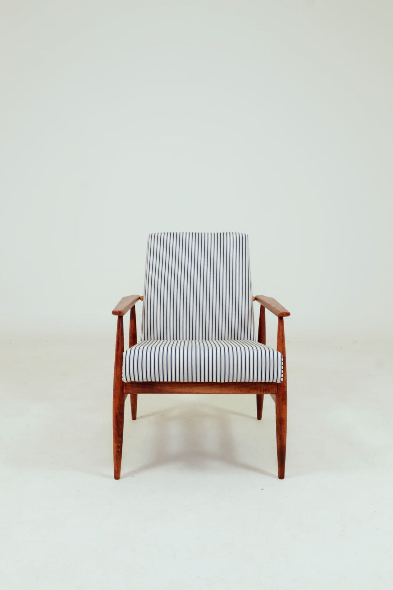 Fauteuil & Repose-pieds tissu cotton rayé