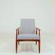 Fauteuil & Repose-pieds tissu cotton rayé