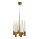1950s brass and glass chandelier by Hans-Agne Jakobsson