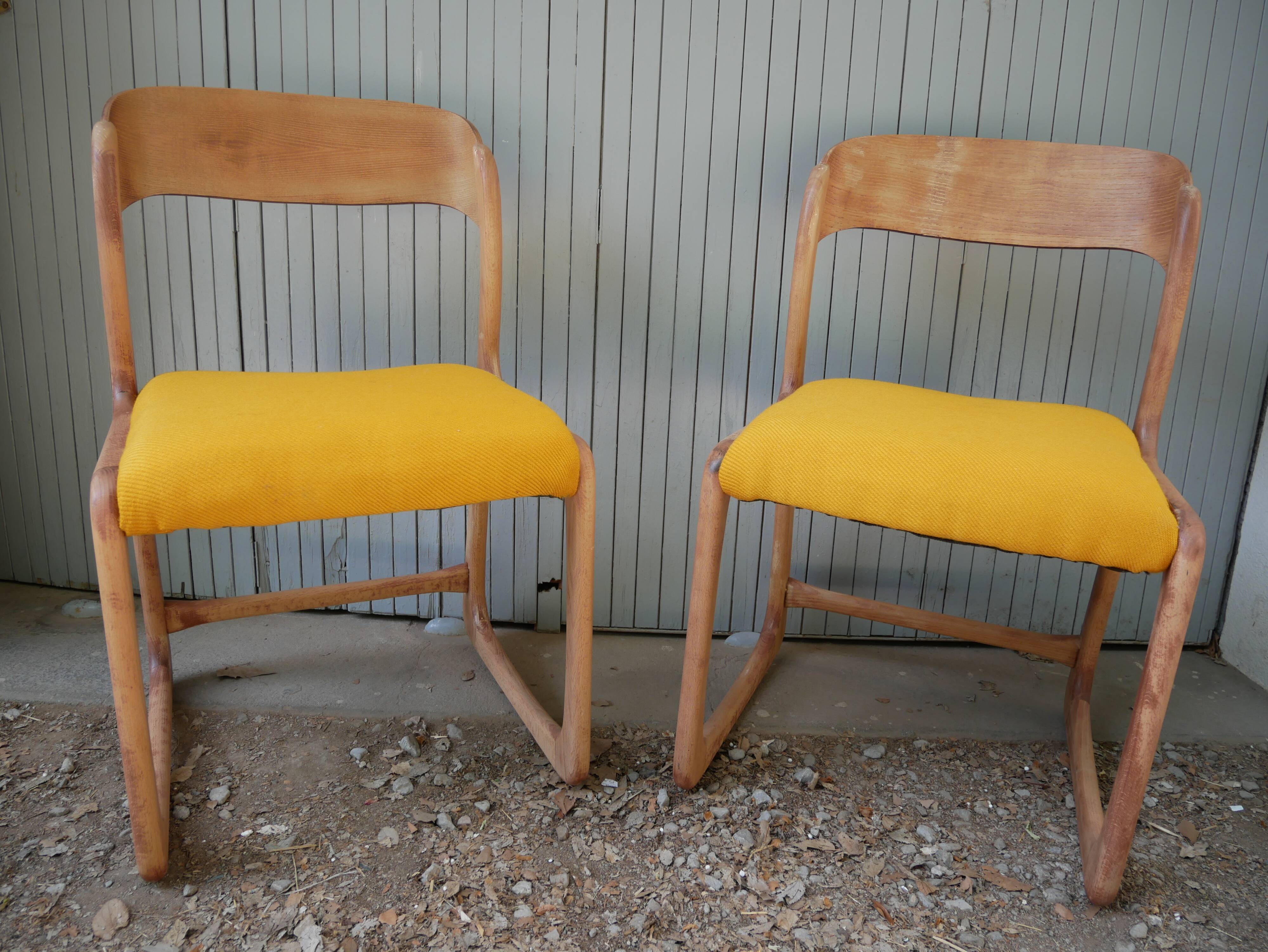 Paire d chaises traineau Baumann