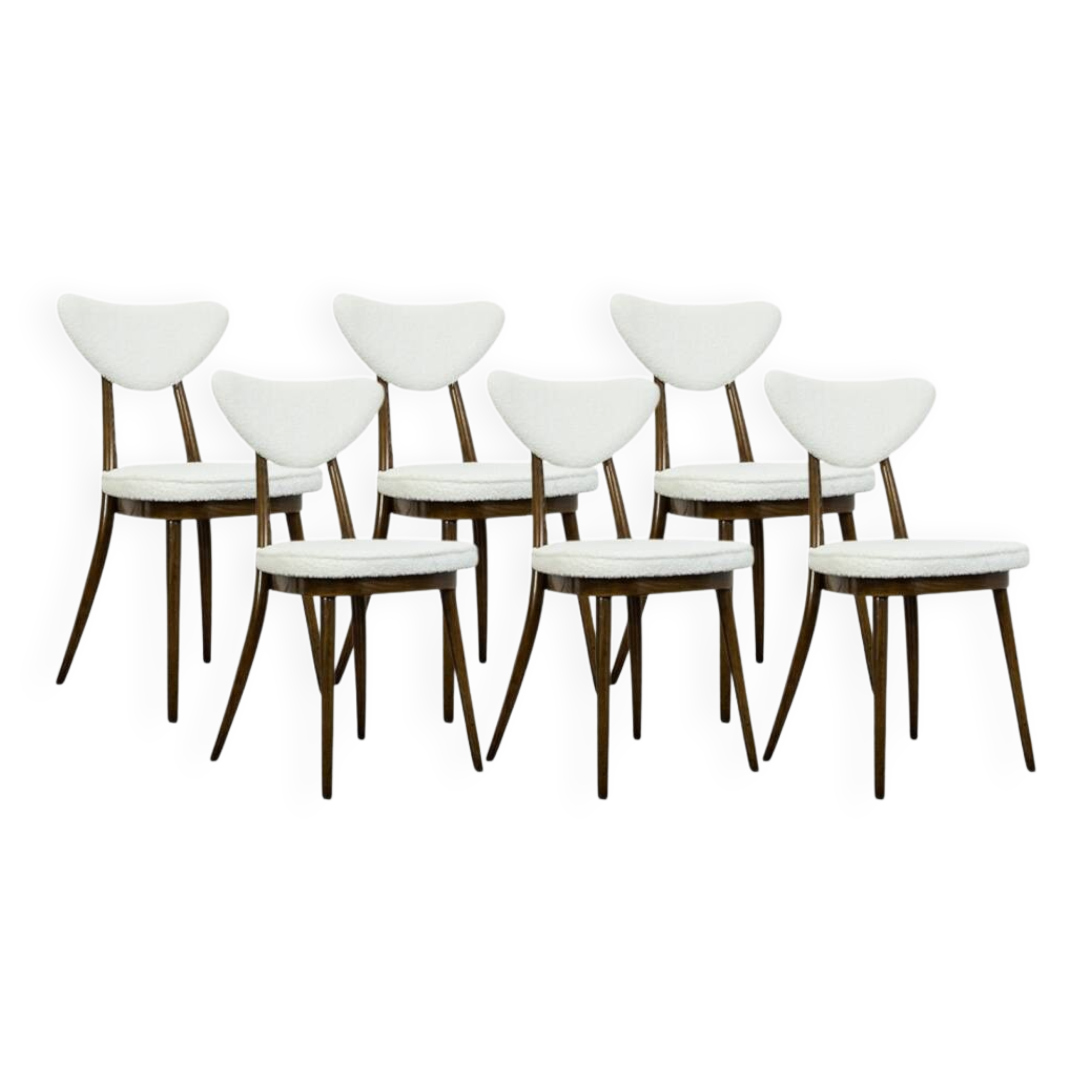 Chaises de salle à manger vintage n° 124 par H & J Kurmanowicz, Pologne, années 1950, ensemble de 6.