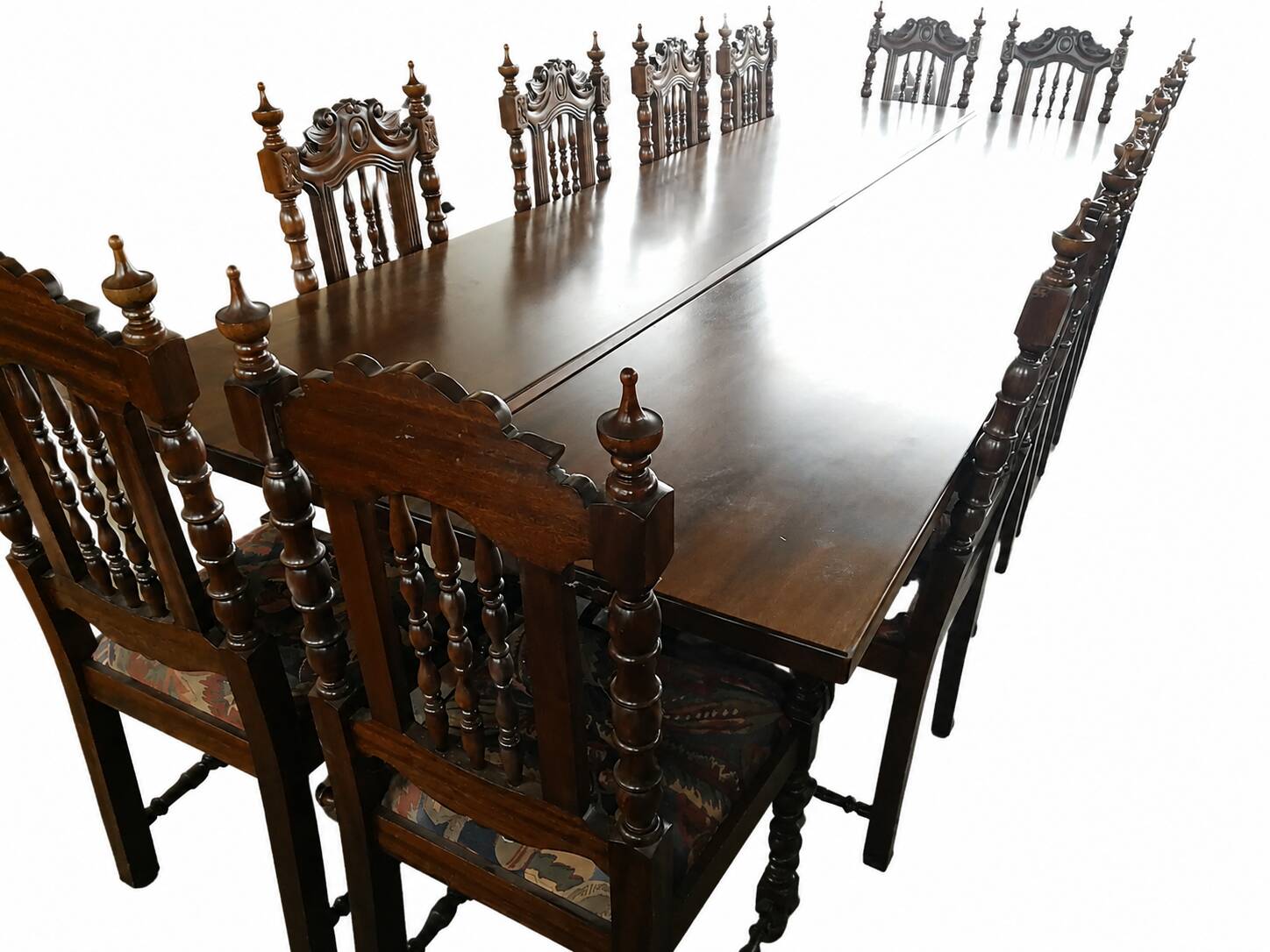 Ltee laval - set of 6 or 12 carved solid wood chairs - very good condition