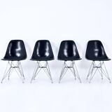 Set of 4 DSR Dining Chairs by Charles & Ray Eames for Herman Miller, 1970s