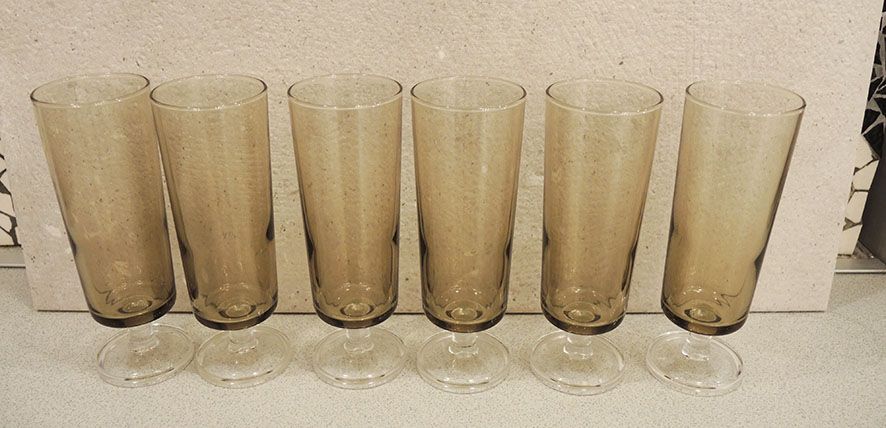 6 old champagne flutes luminarc fumes h14 cm