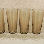 6 anciennes flutes à champagne luminarc fumées h14 cm