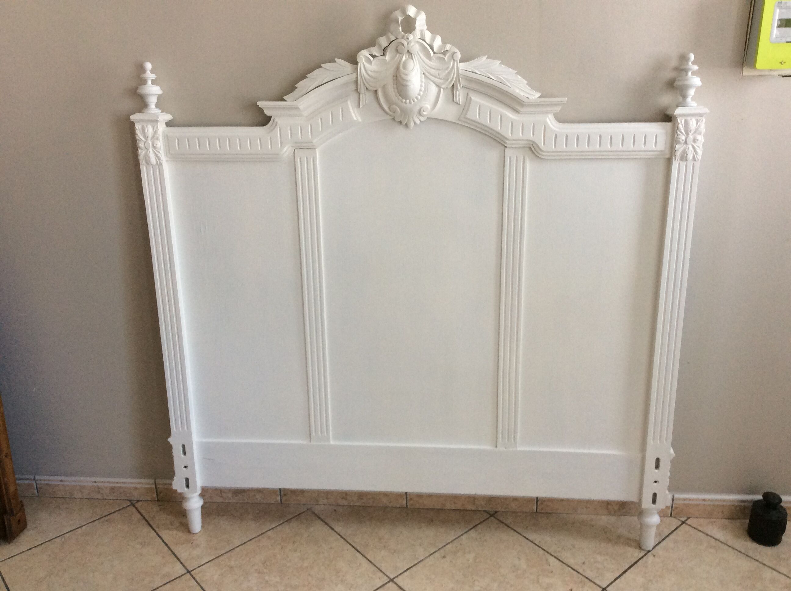 Painted wooden old bedhead