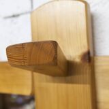 Wall-mounted coat rack, mountain style, pine, honey colour, 1970.