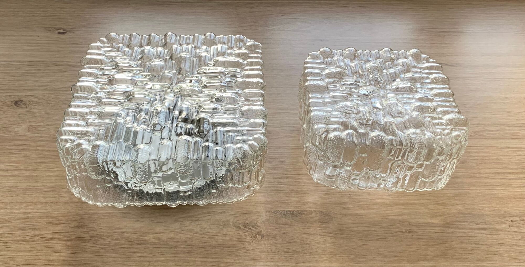 Square glass wall lamp vintage