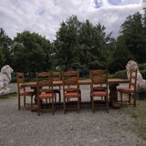 Table monastère en chêne massif avec 8 chaises