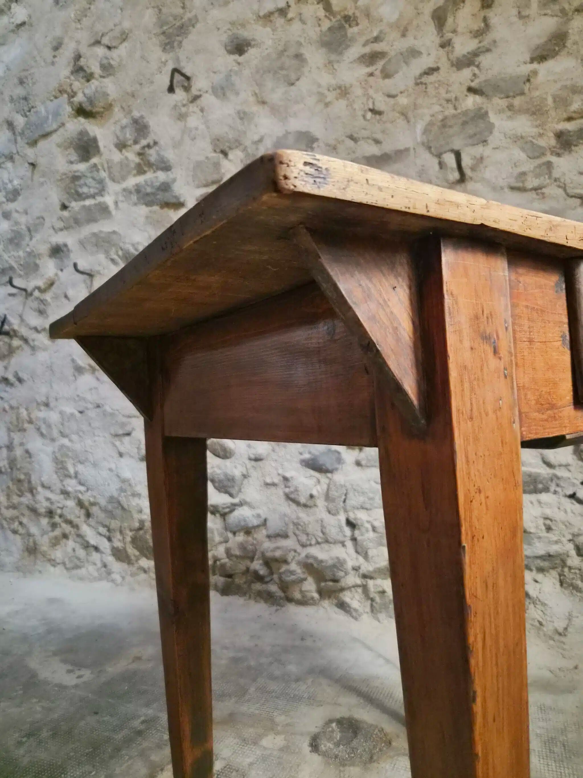 Compact French work table with bistro chair | Table circa 1900 | Chair circa 1950