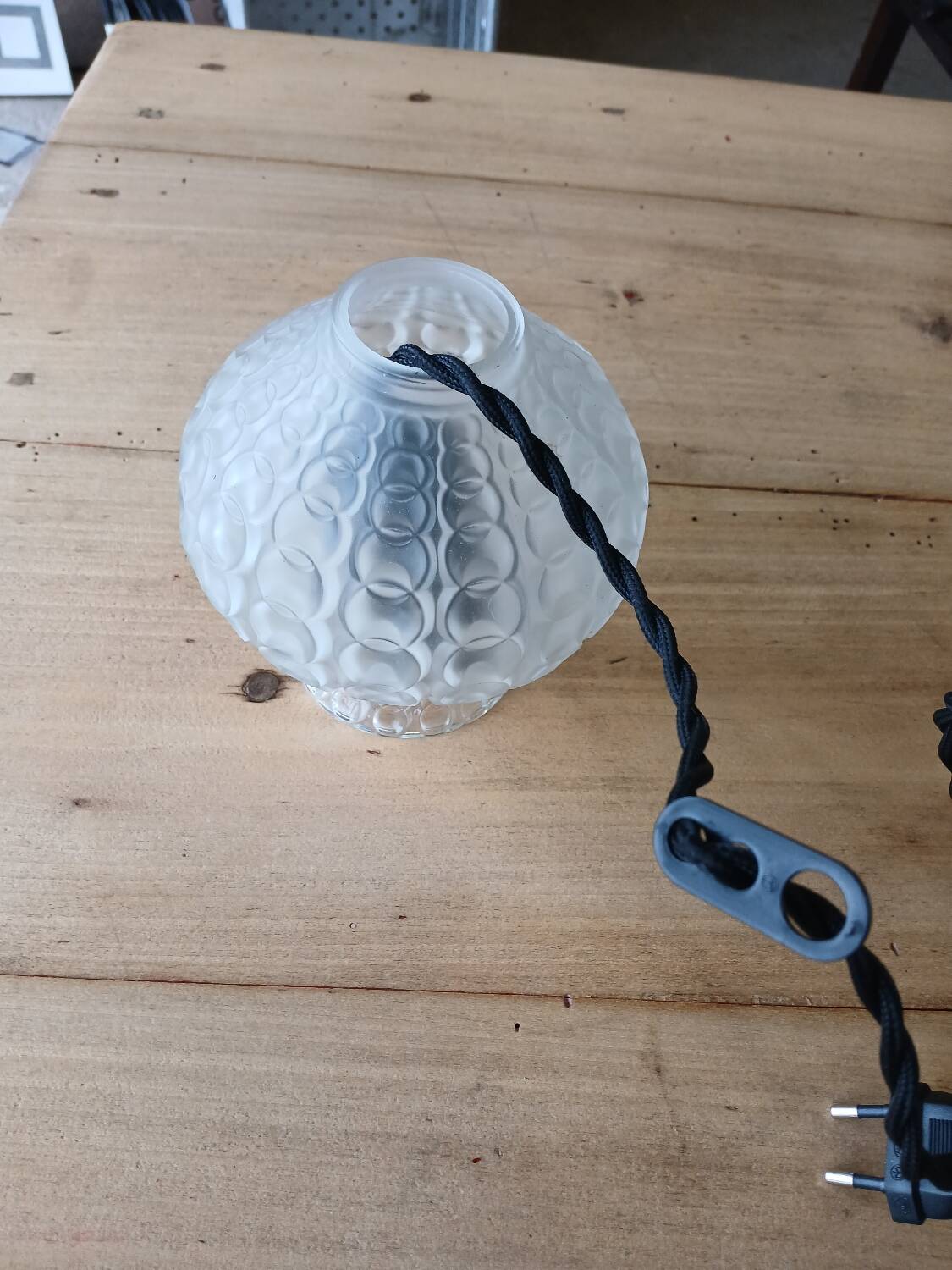 1 vintage glass pendant/lamp