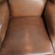 Set of 2 cow leather wingback armchairs in English style