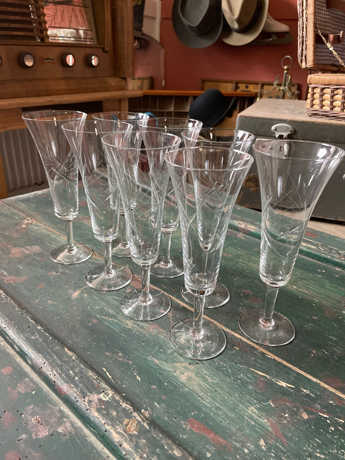 8 champagne flutes RGR