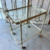 Desserte en laiton et verre, 1970