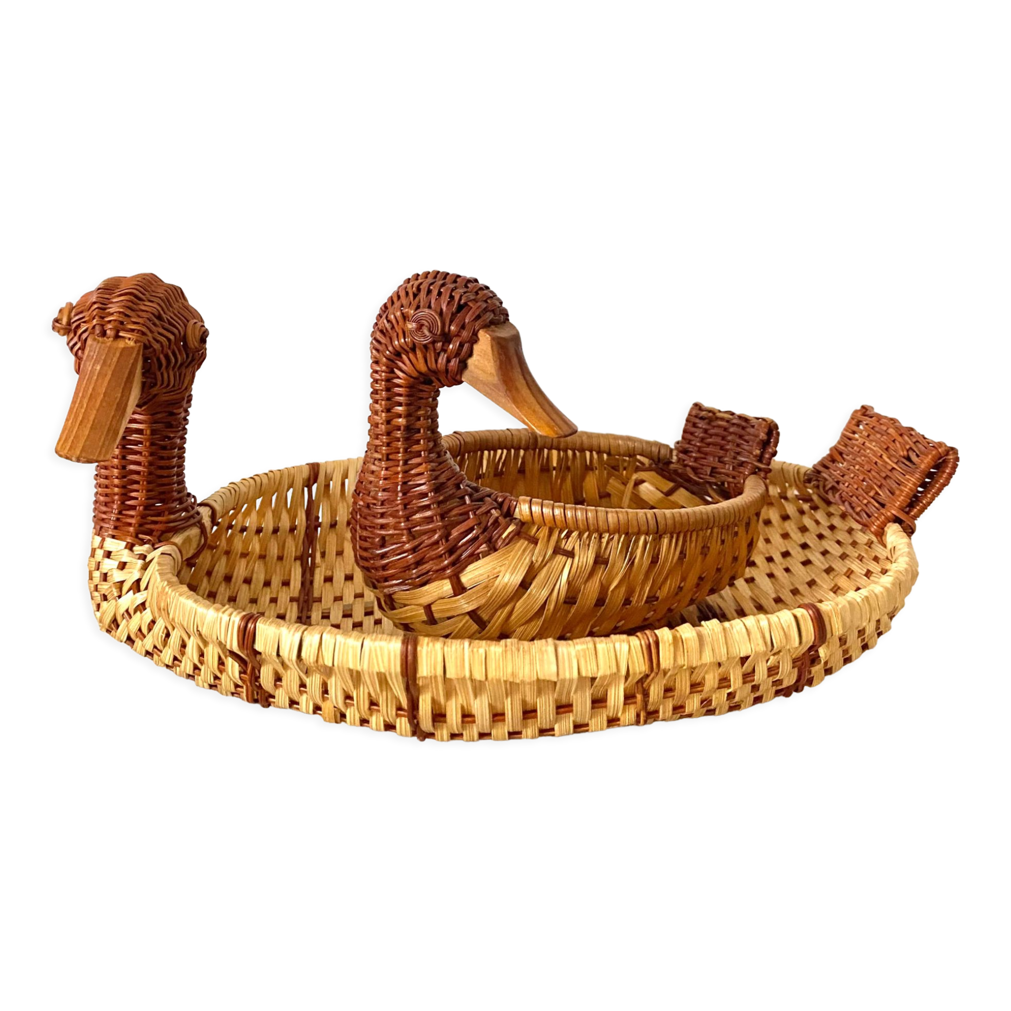 Duck woven wicker baskets