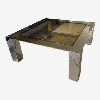 Glass and chrome coffee table