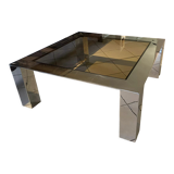Table basse en verre et chrome