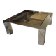 Glass and chrome coffee table