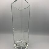 Vase forme carré geometric relief in translucent 28 cm