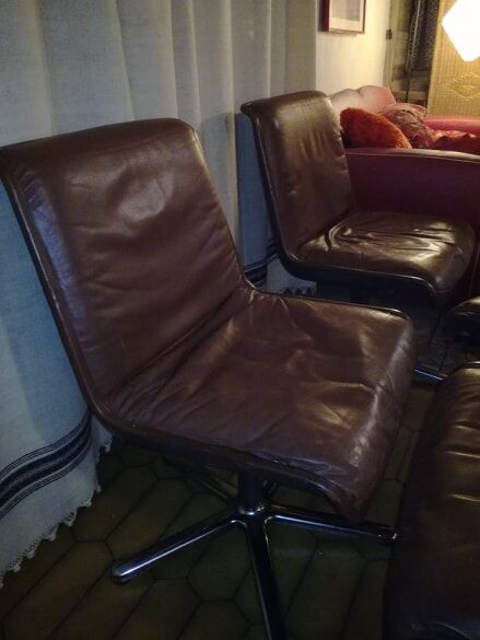 Set of four leather chairs Wilkhahn Germany design 1981